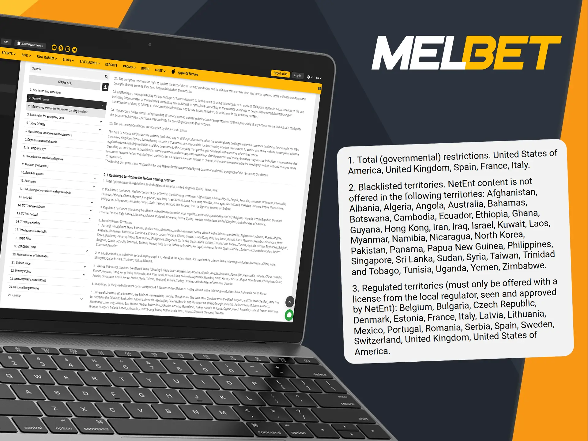 Melbet isn't available in every country, as access depends on the specific legal and political landscape of each region.