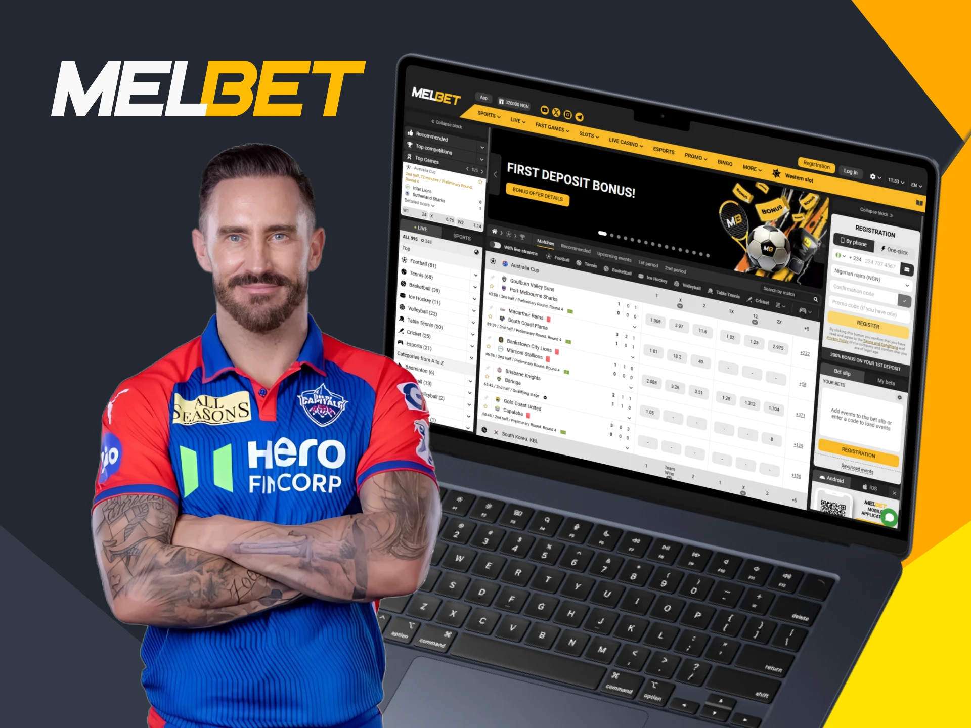 Faf du Plessis is playing a key role in elevating Melbet Nigeria's presence within the cricket community.