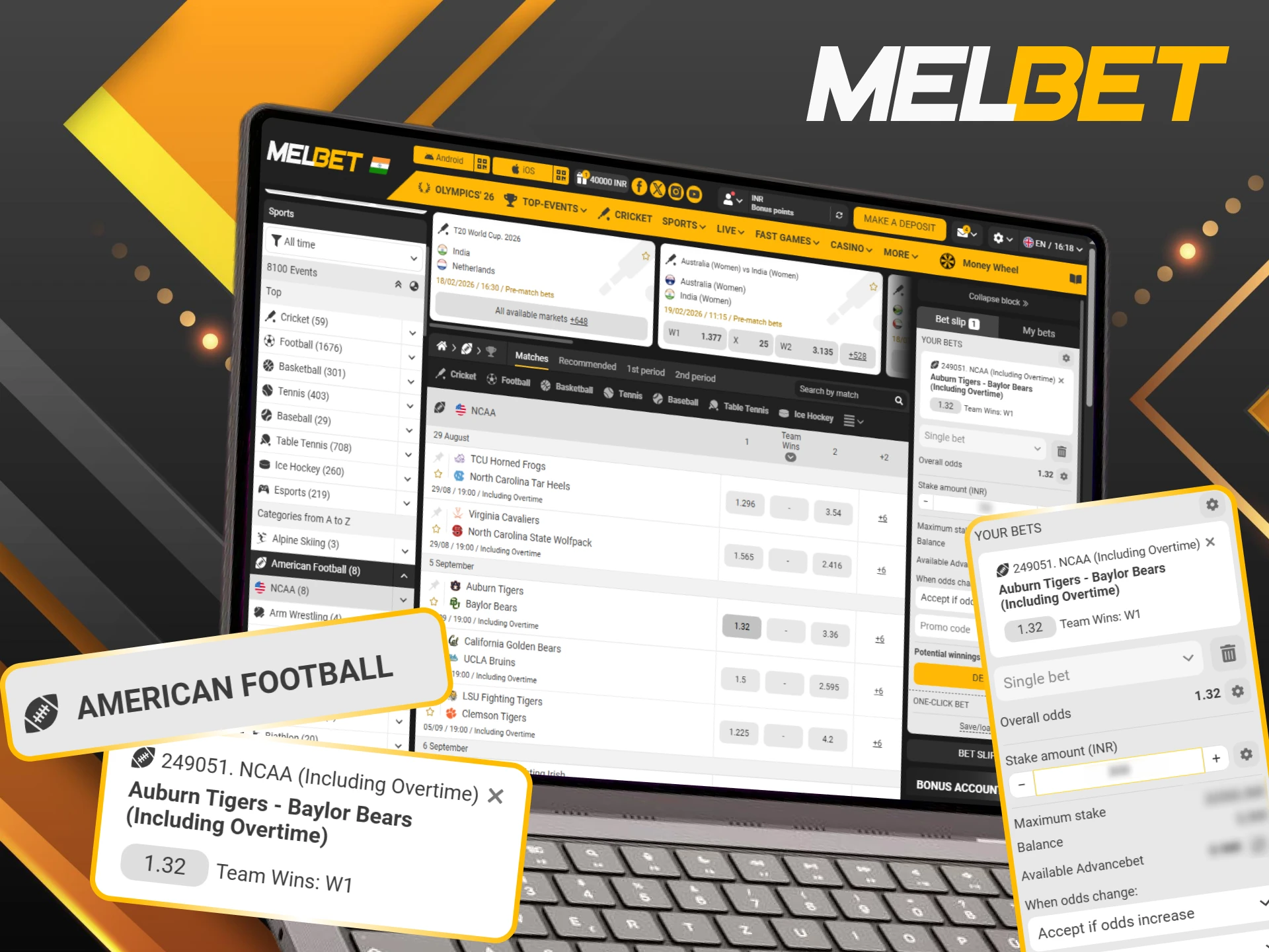 Follow our guide to master the art of American football betting on Melbet.