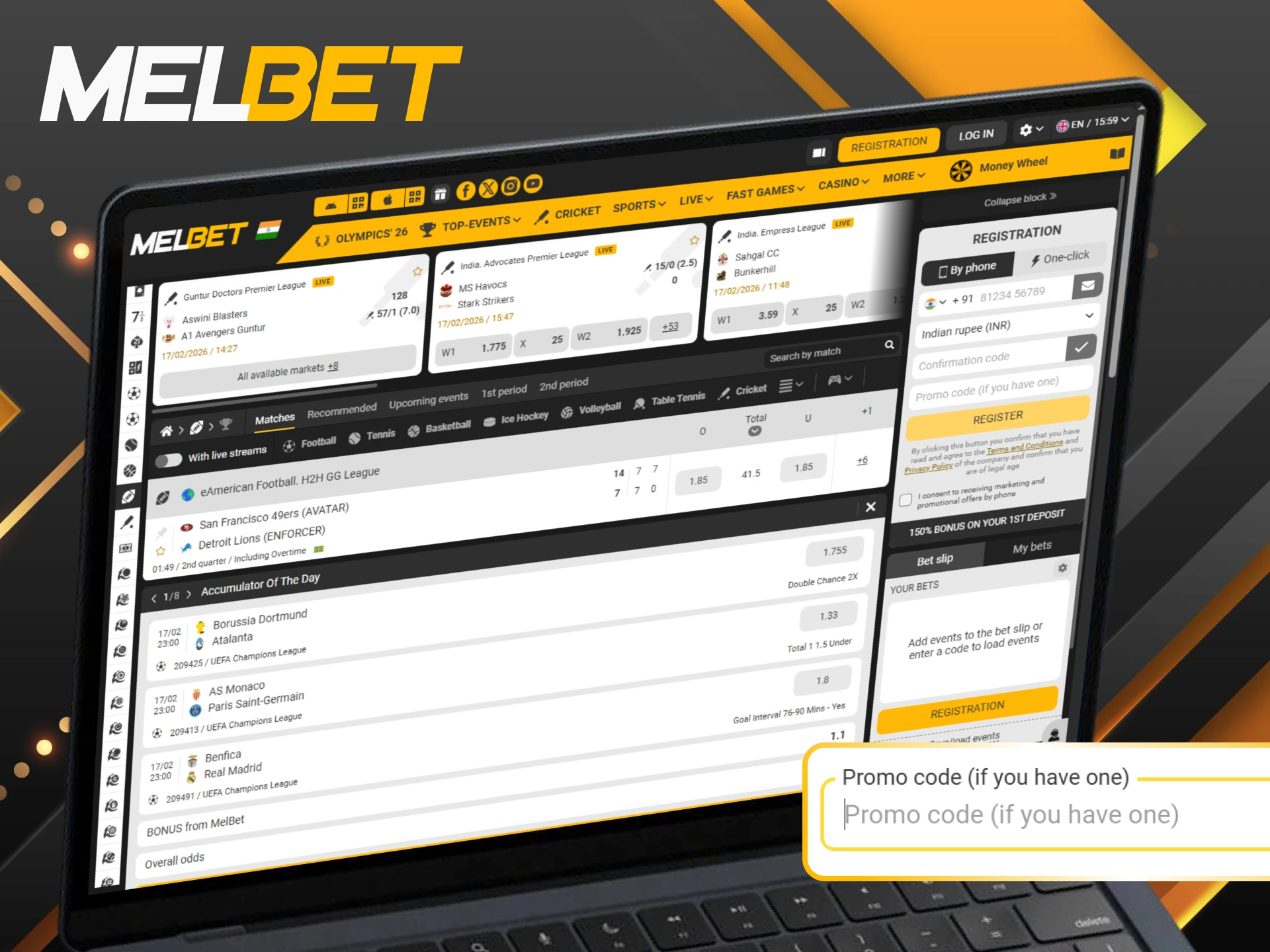 Apply the Melbet promo code now to unlock special advantages for the American football season.
