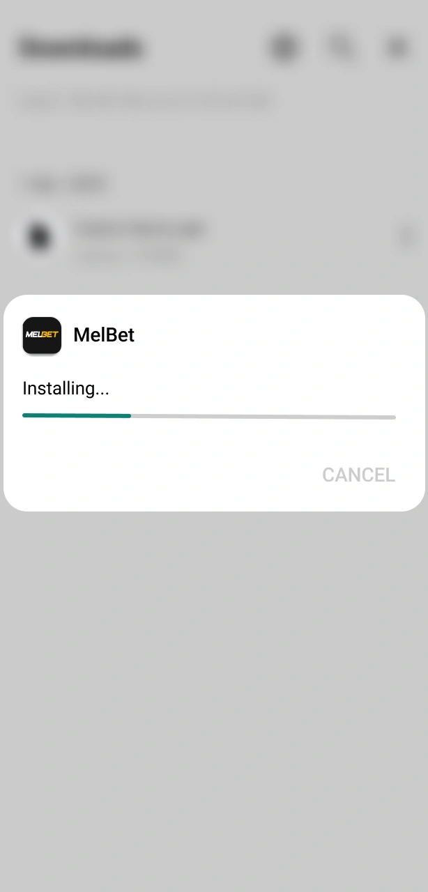 Find the downloaded file and tap 'Install' to set up the Melbet app on your mobile device.
