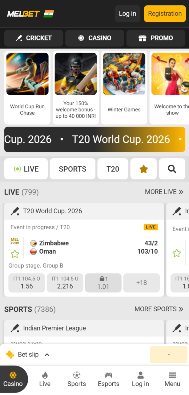 Visit the Melbet India homepage to experience an intuitive layout designed for quick navigation to the hottest betting markets.