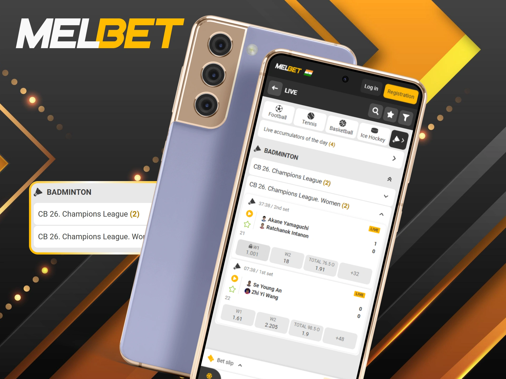 Download the app today and start betting on badminton with Melbet.