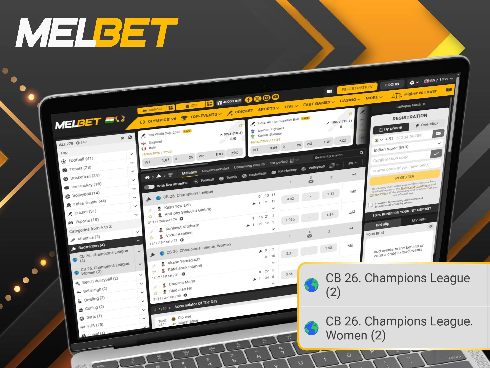 Put your knowledge to the test and forecast the champions of top badminton leagues and tournaments at Melbet.