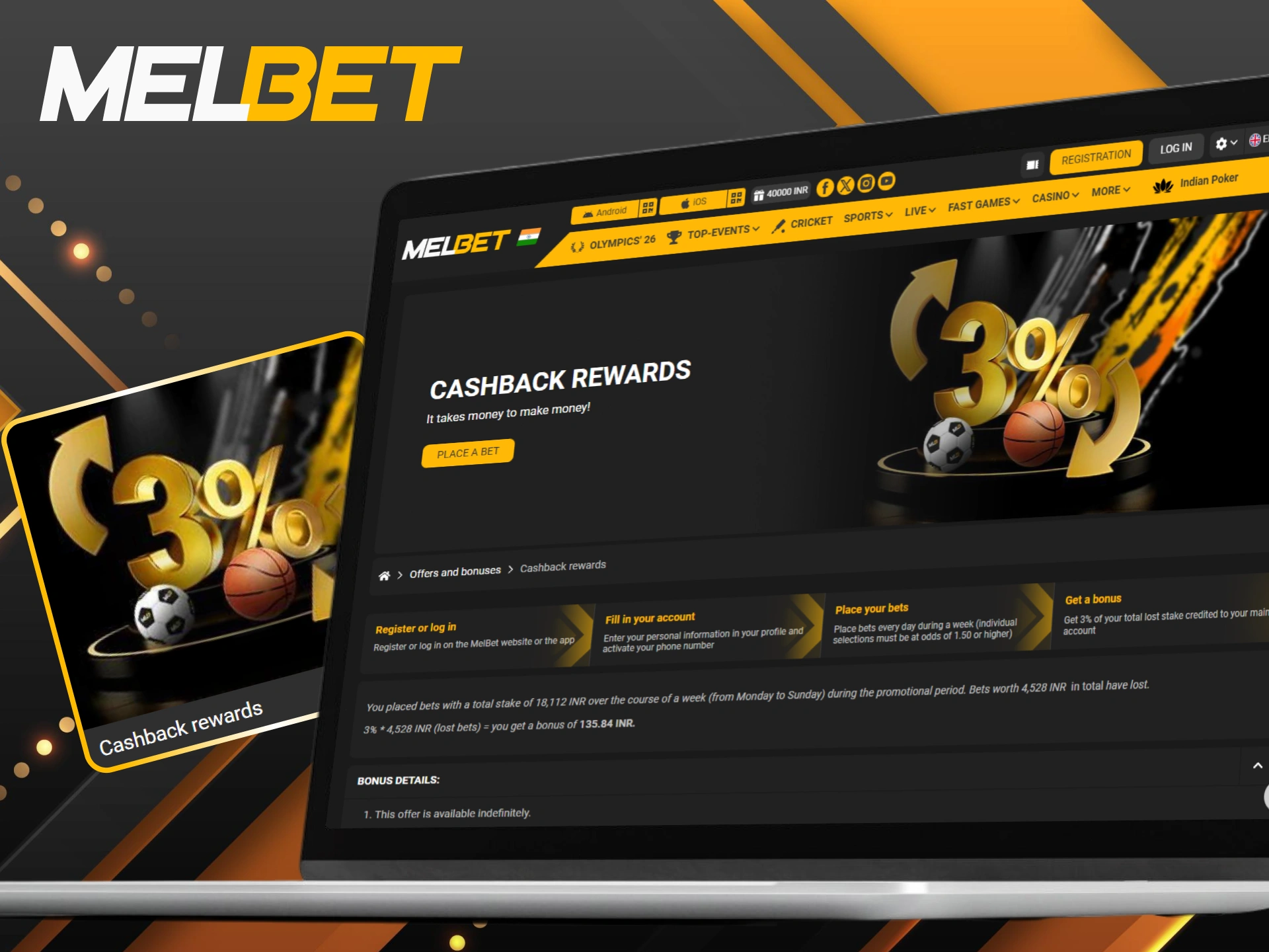 Check out the sports betting bonus section at Melbet to start earning your weekly cashback.
