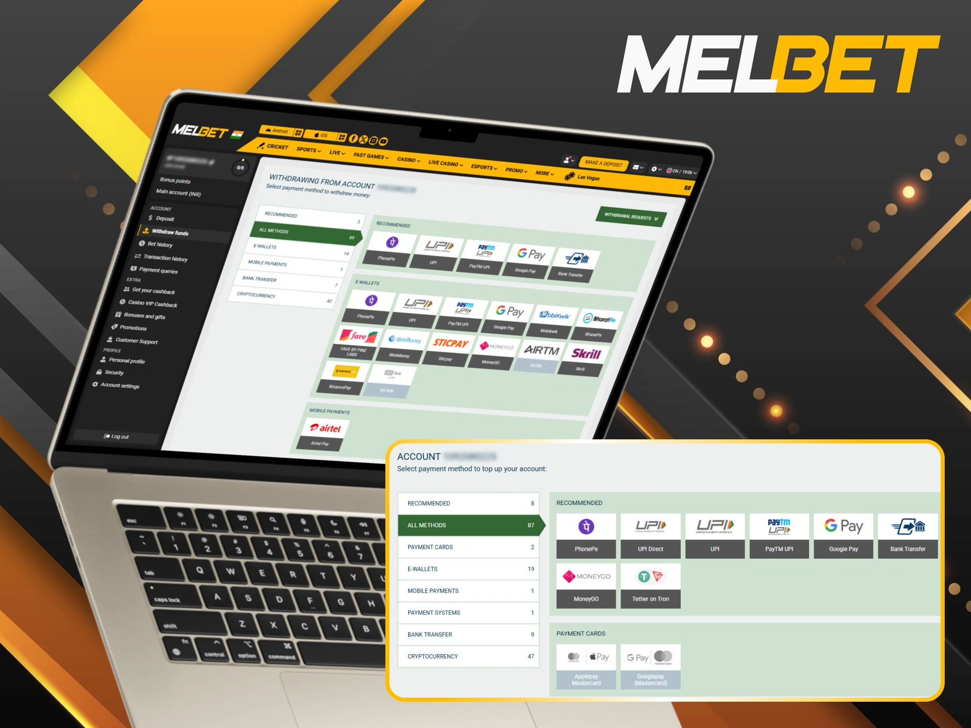 Manage your boxing bets using the secure payment gateways provided by Melbet.