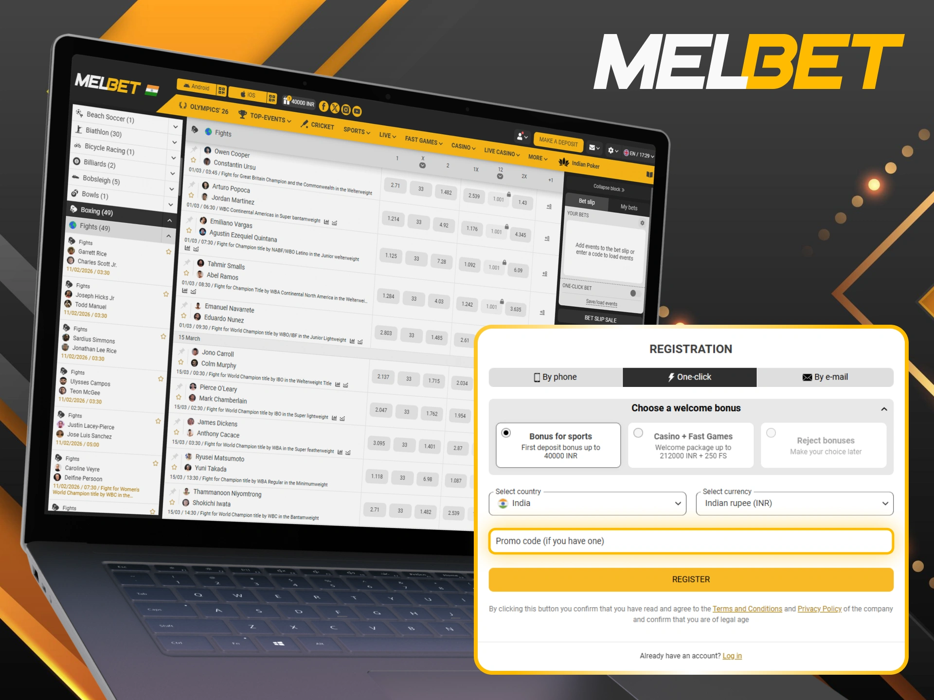 Use the boxing promo code to unlock special rewards at Melbet.