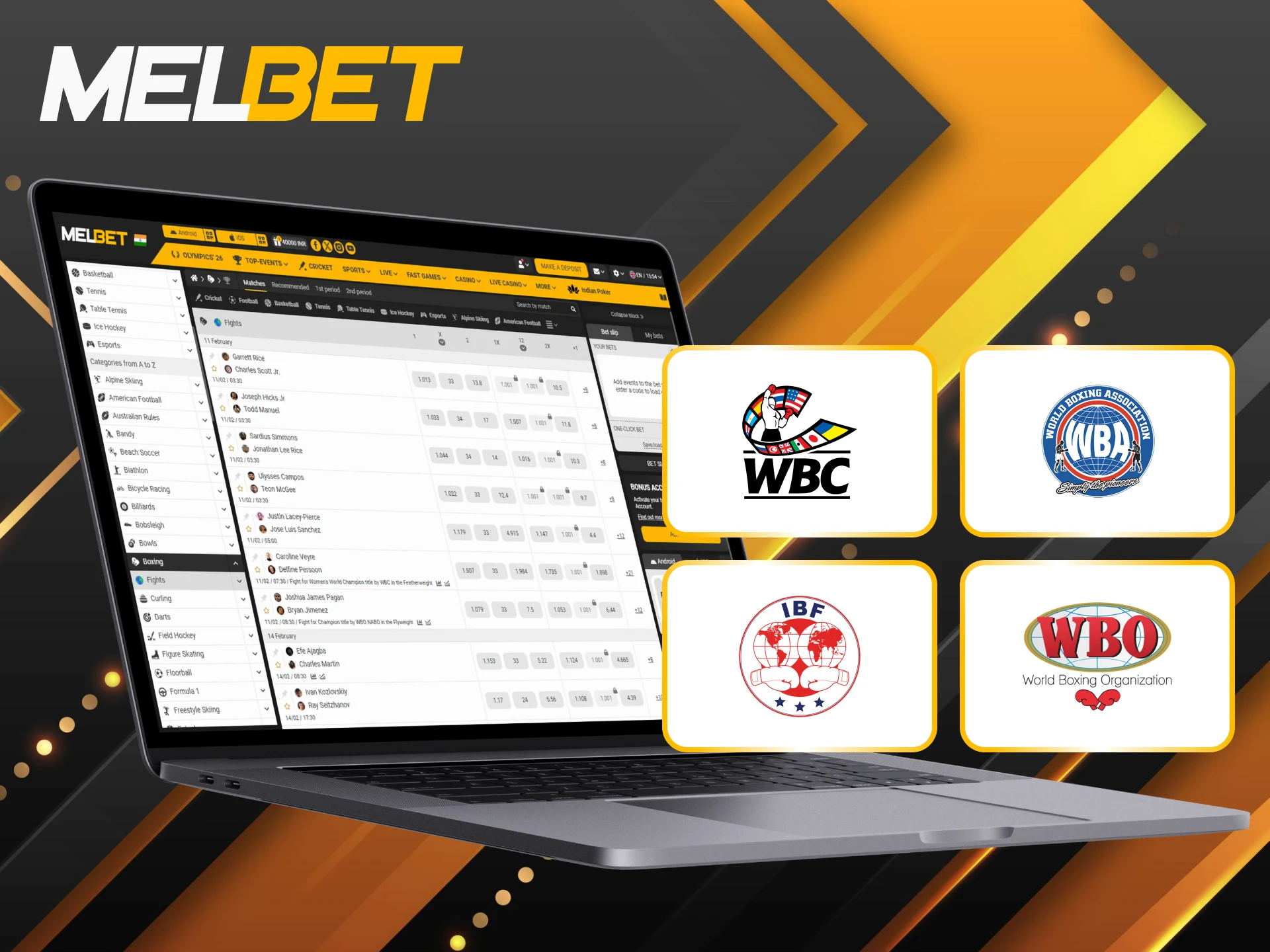 Maximize your returns by betting on top-tier boxing tournaments with Melbet India.