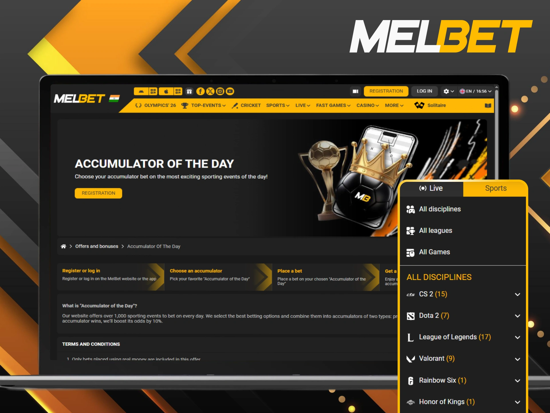 Maximize your eSports returns with the Melbet Accumulator of the Day.