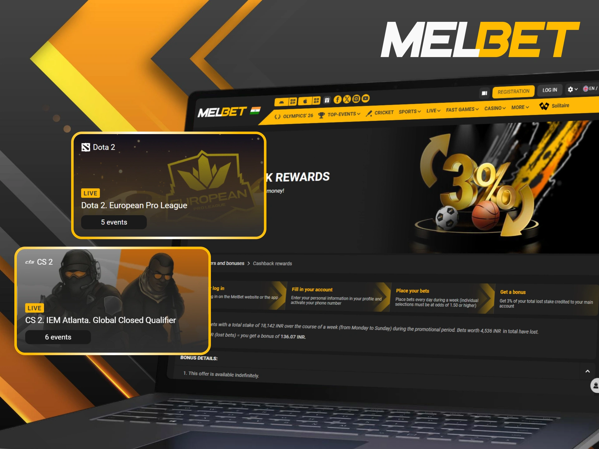 Boost your bankroll with exclusive eSports cashback rewards at Melbet.