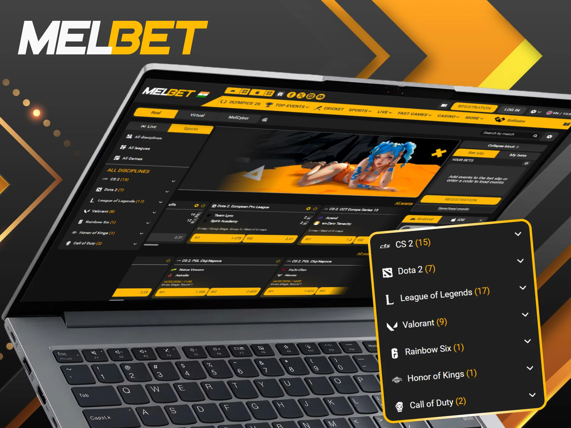 Jump into the action—discover the top cybersports titles and start your betting journey with Melbet today.