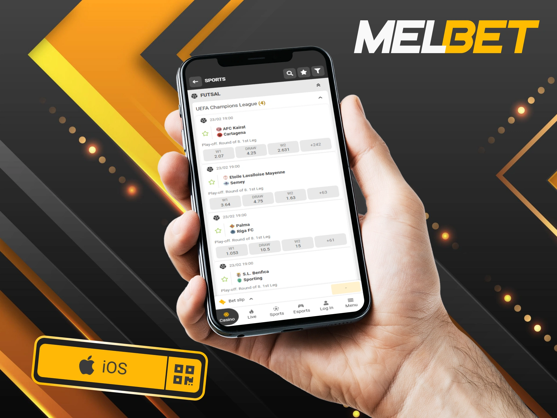 Set up the iOS shortcut to keep track of live futsal scores and matches at Melbet.