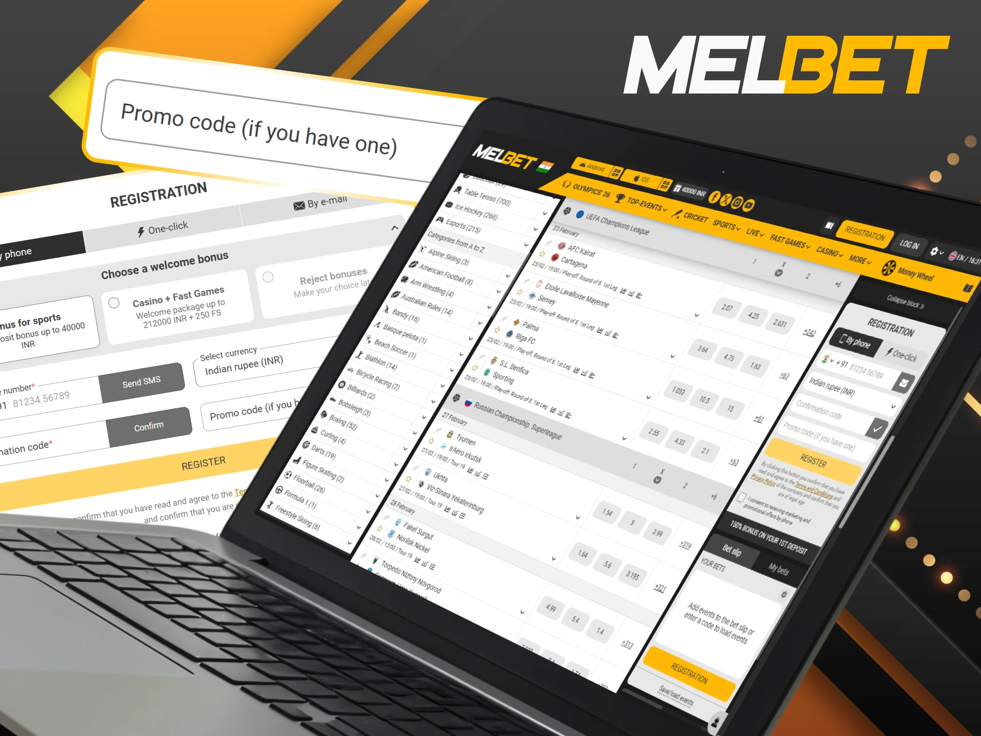 Use the official Melbet promo code to claim your rewards for futsal betting.