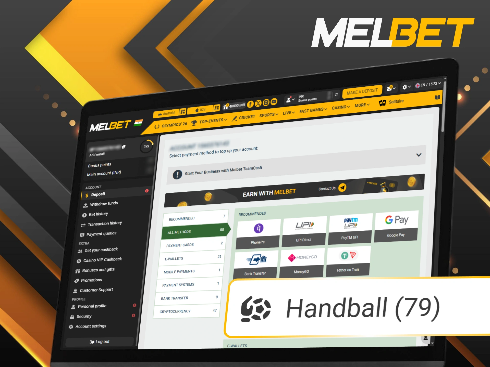 Manage your funds easily with Melbet's secure and reliable payment methods.