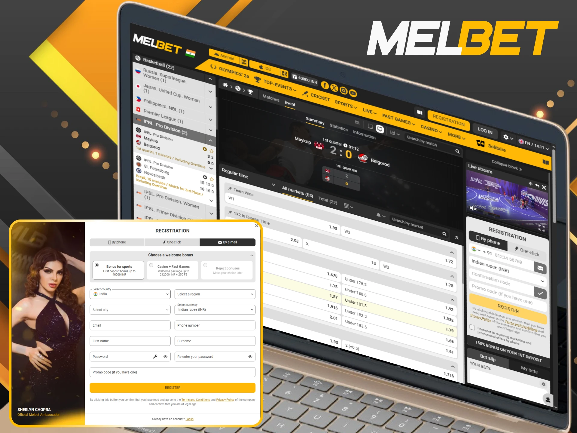 Sign up at Melbet now to start winning with live online bets.
