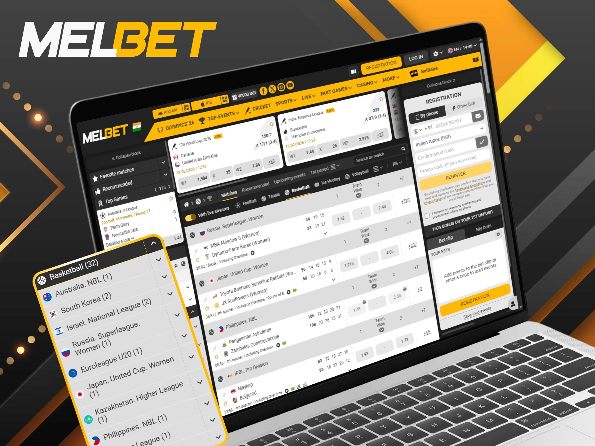 Take advantage of top-tier live odds for basketball at Melbet.
