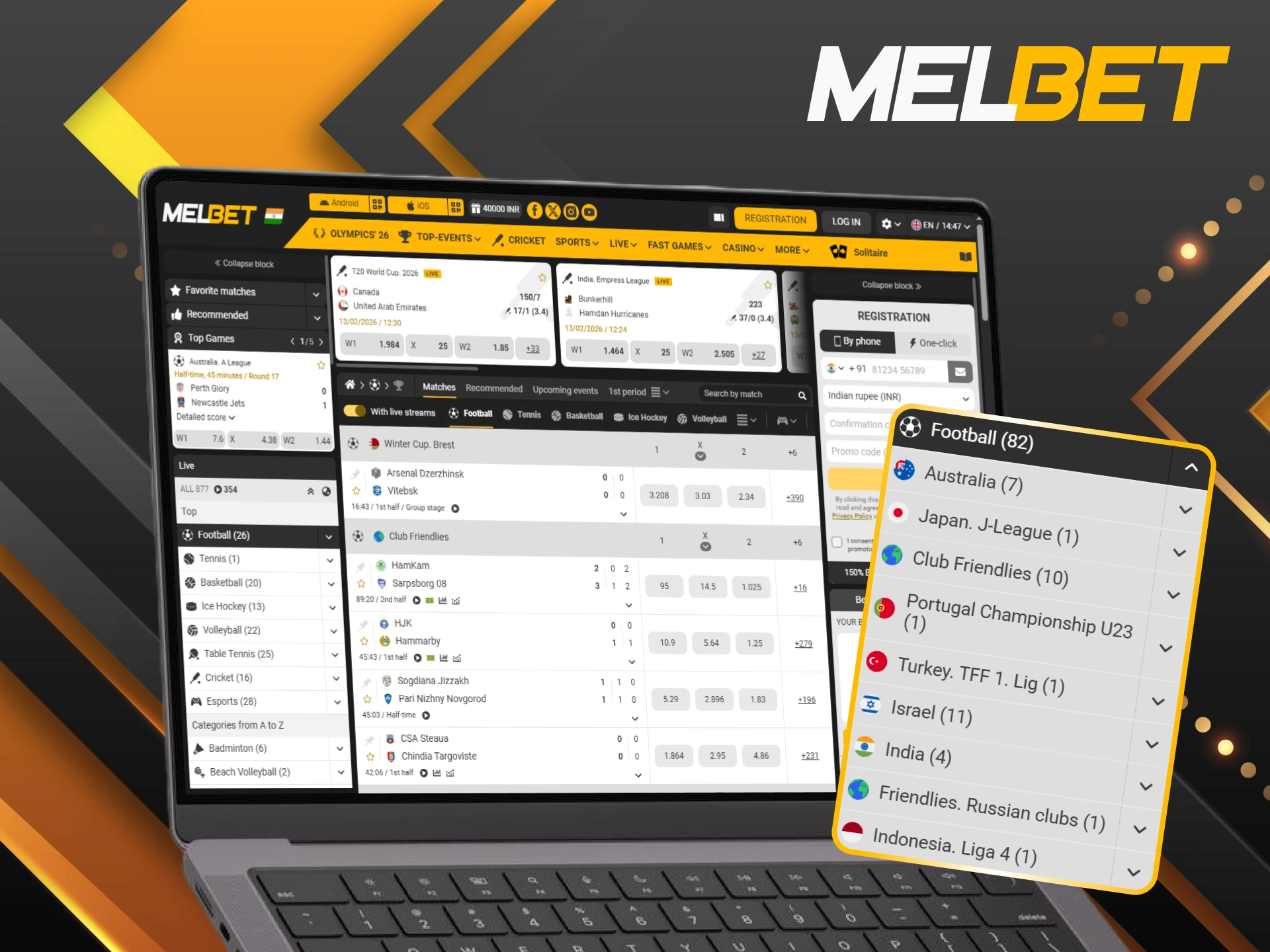 Turn your football knowledge into profit with live wagering at Melbet.