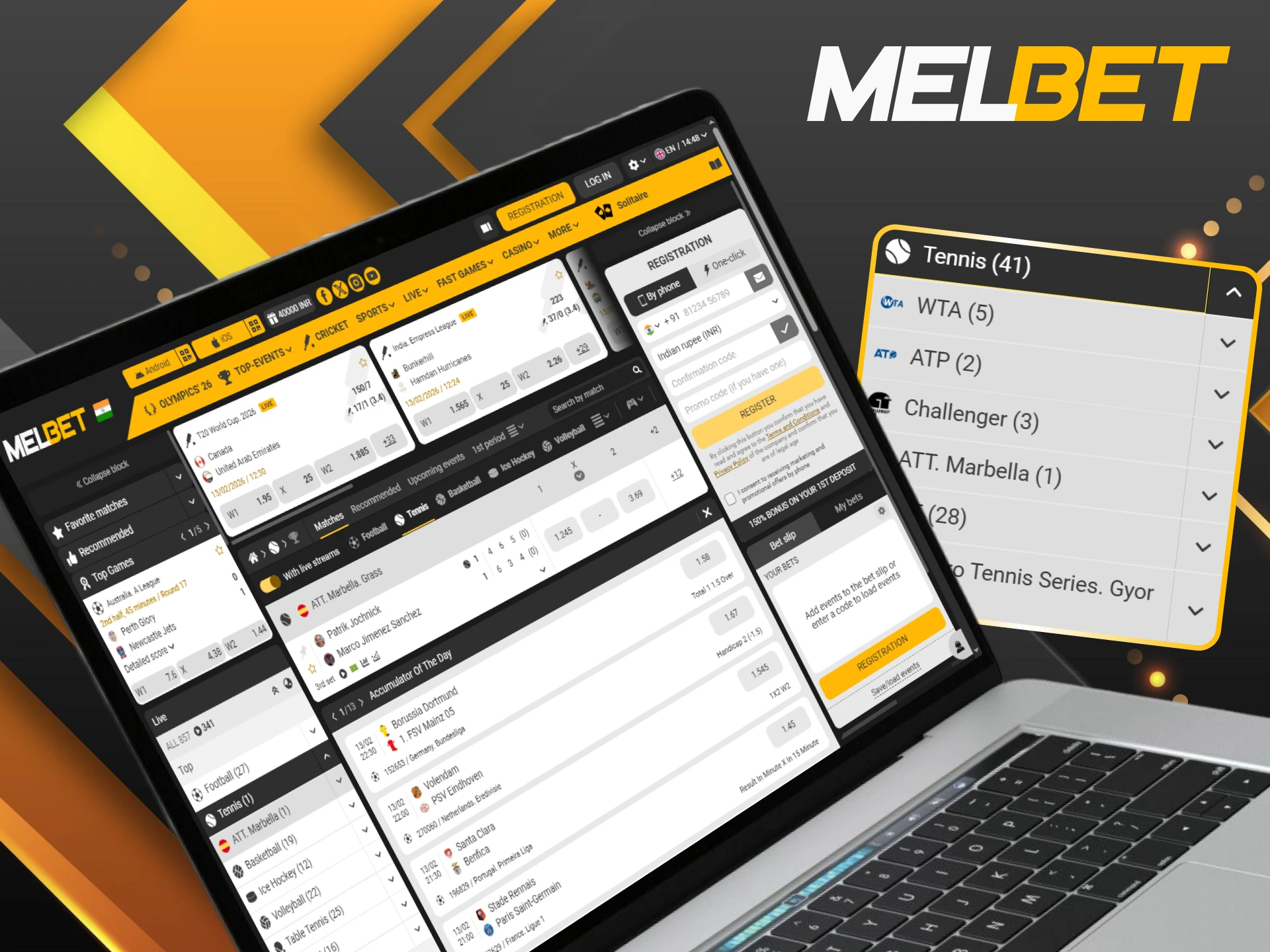 Maximize your winnings with competitive live tennis markets at Melbet India.