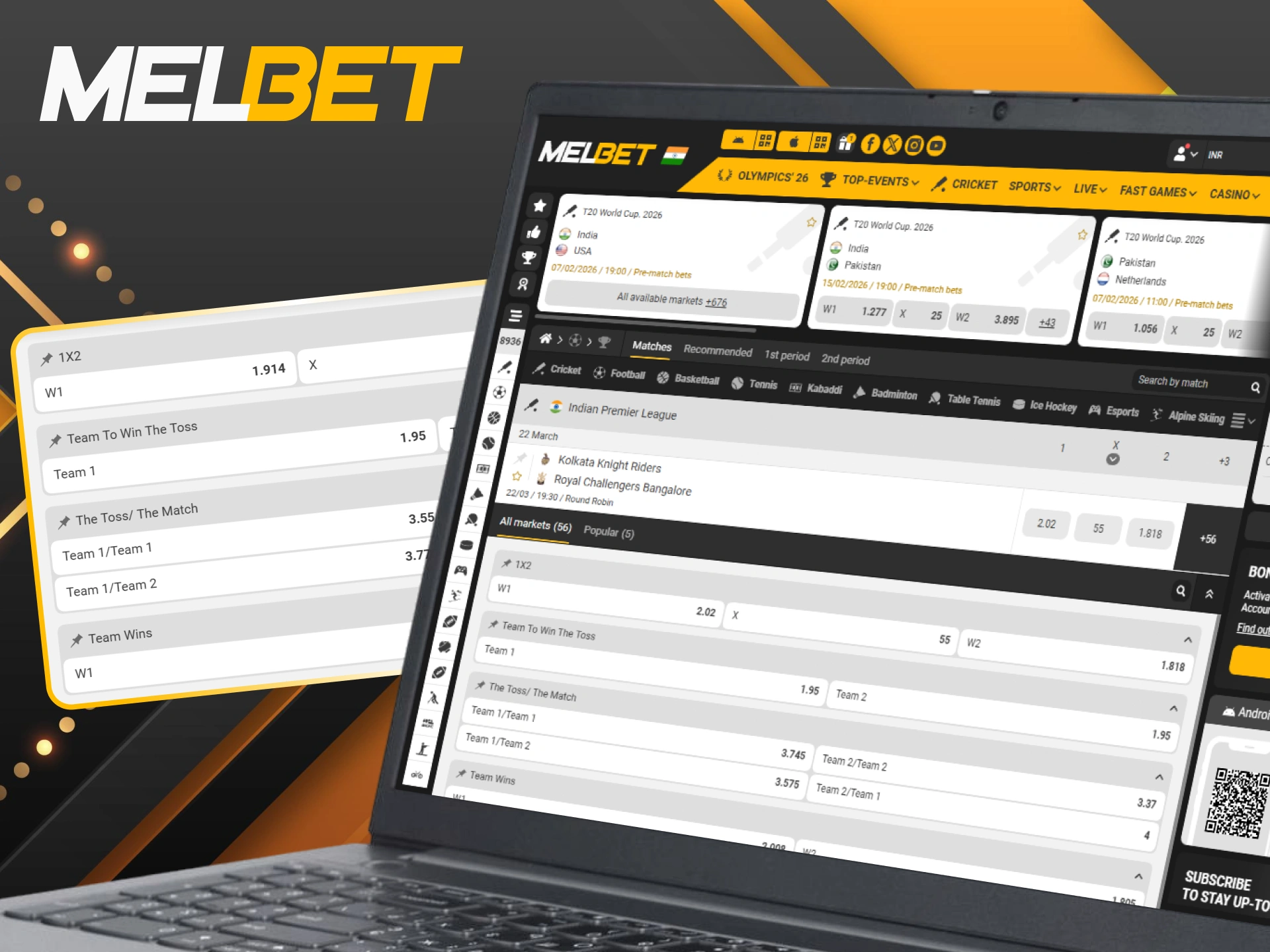 Browse through the various Melbet betting markets to find the most lucrative opportunities.