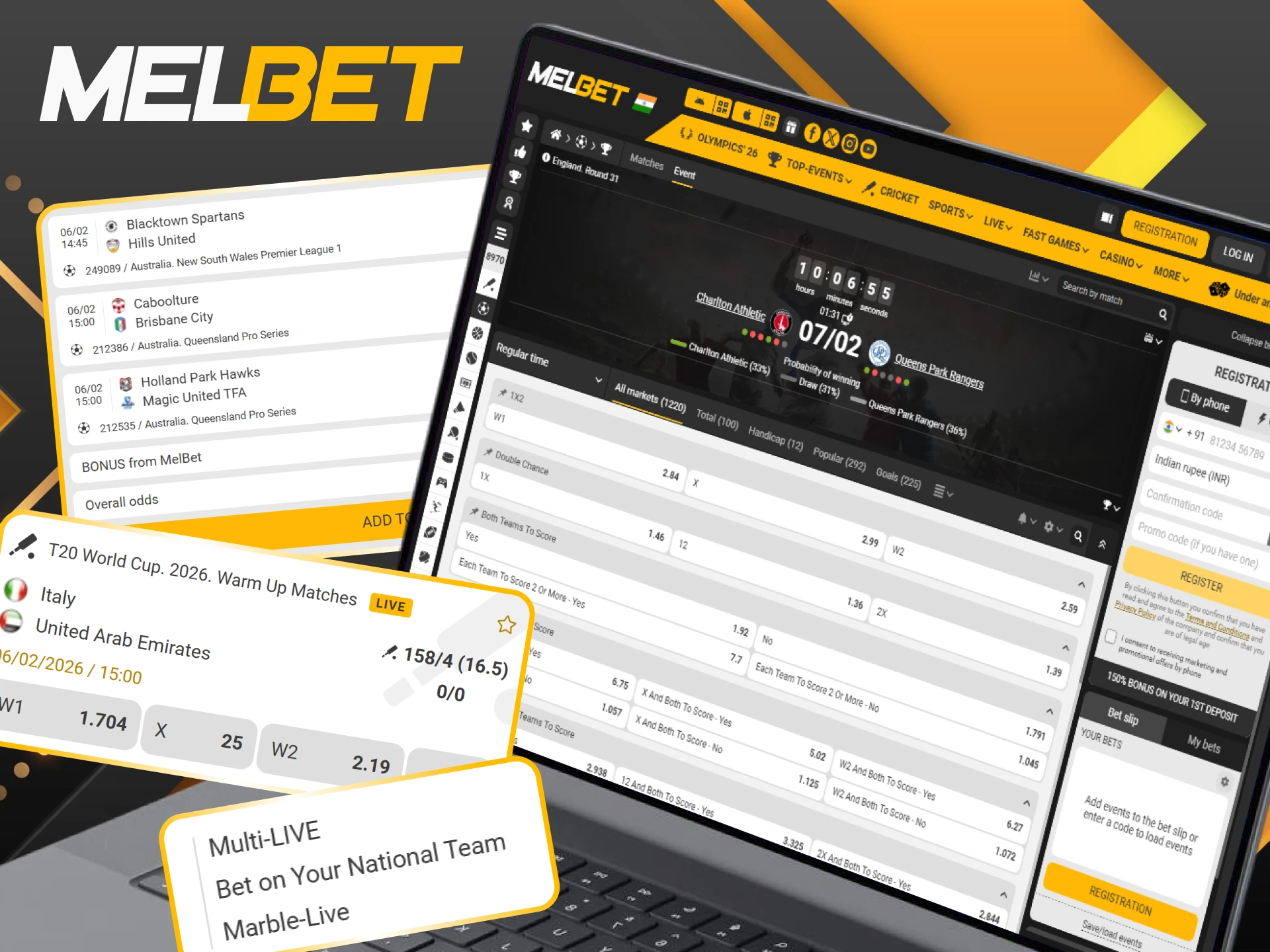 Jump into the heat of the moment with Melbet's live betting features.
