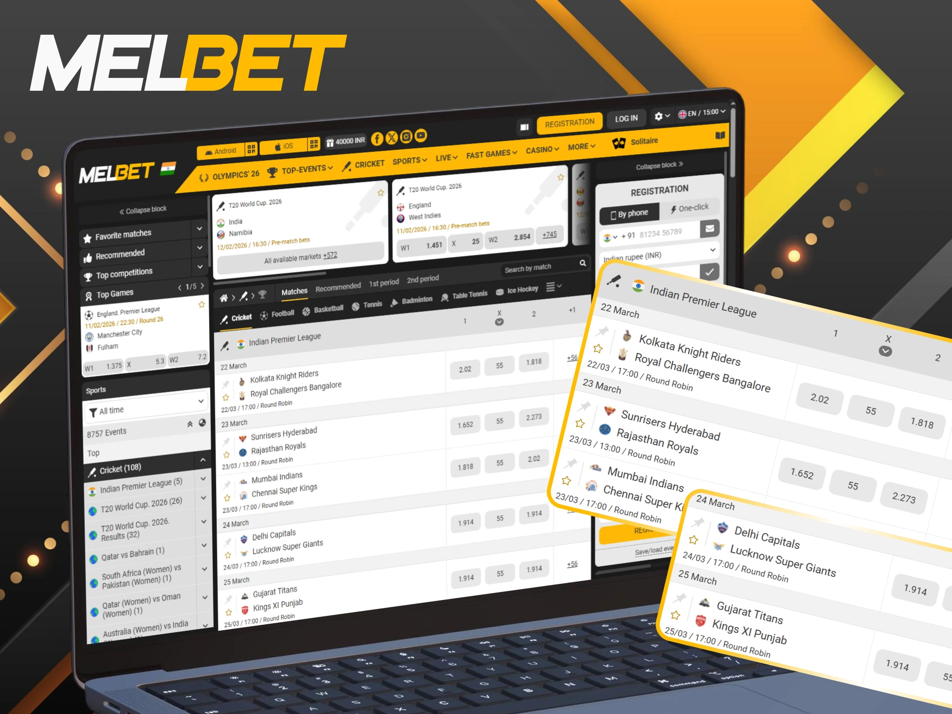 Experience the pinnacle of cricket betting by placing your IPL bets at Melbet.