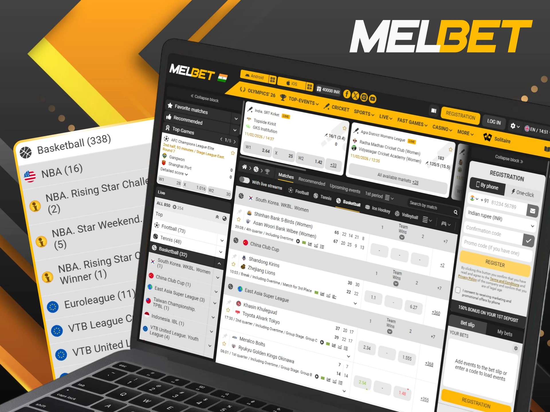 Put your basketball knowledge to the test and win real cash at Melbet.