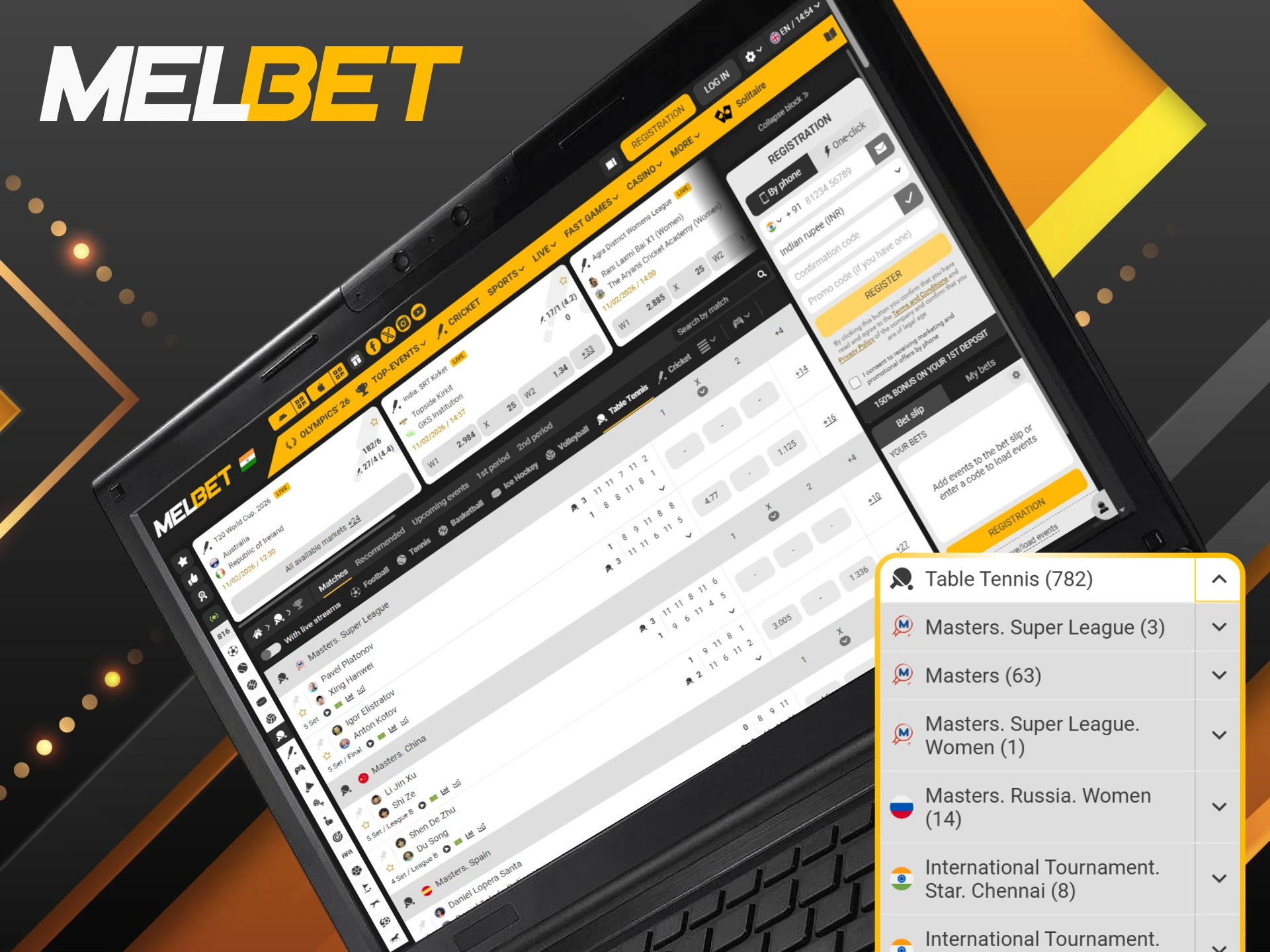 Step up your game and win with table tennis betting at Melbet.