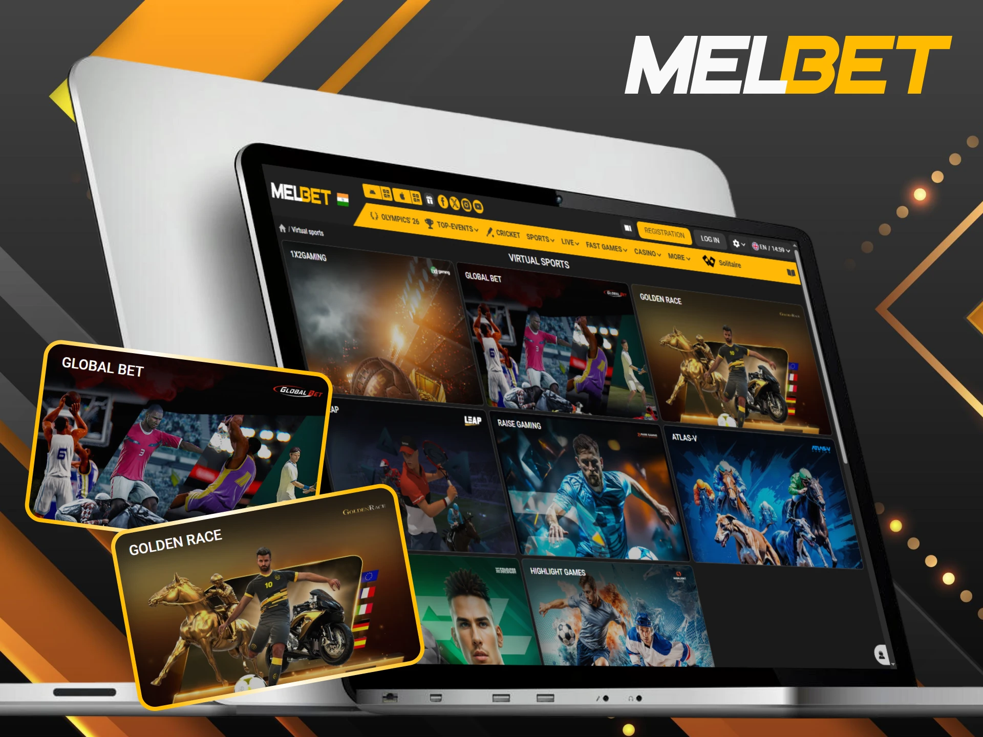 Enjoy the speed and excitement of virtual sports betting at Melbet.