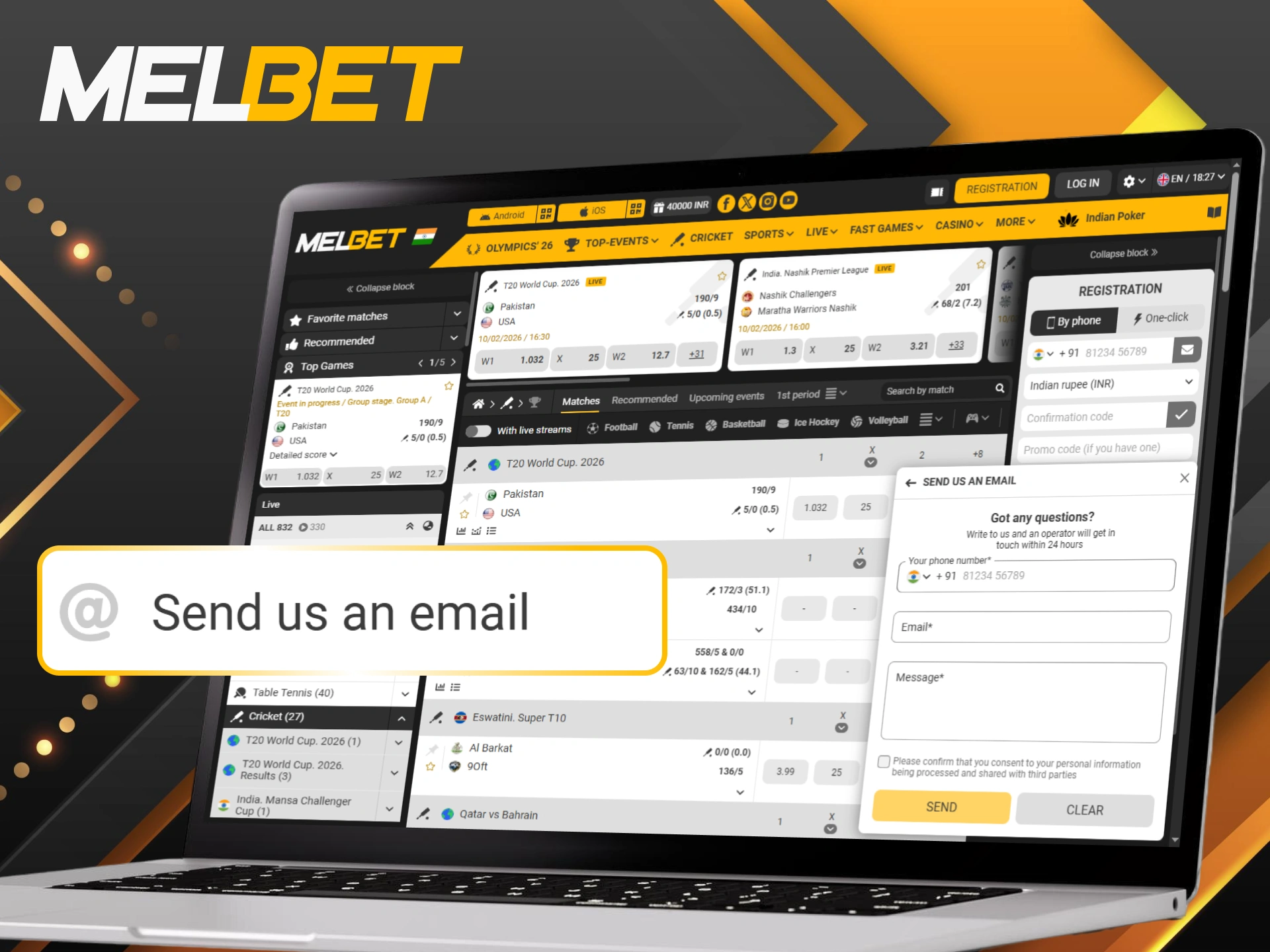 Reach out to the official Melbet support email to get expert help with your account.