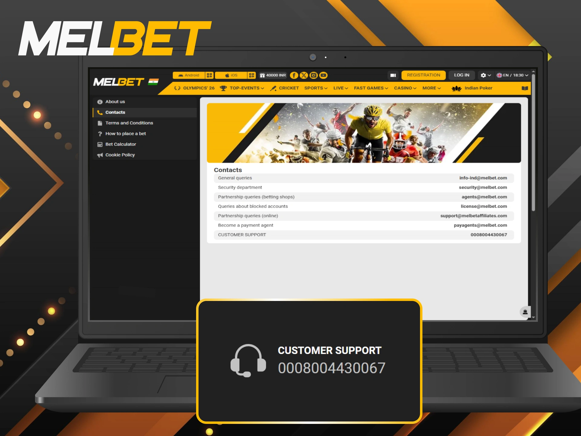 Get your issues sorted quickly by calling the official Melbet support hotline.