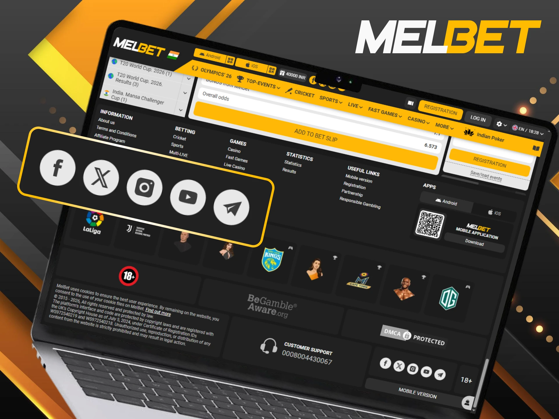 Stay in the loop and get community updates by following Melbet on social media.