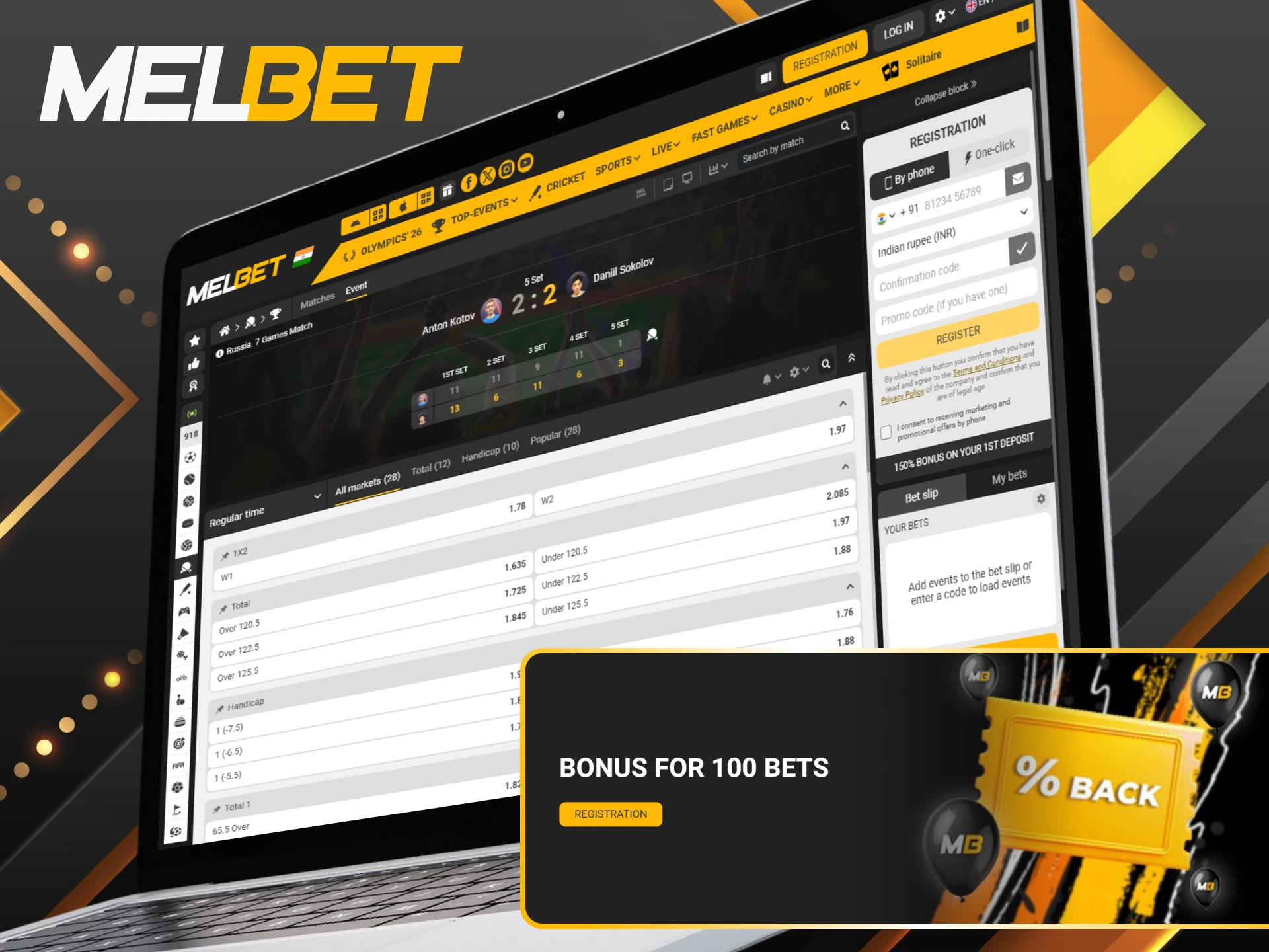 Unlock a special Melbet reward by placing 100 table tennis wagers.