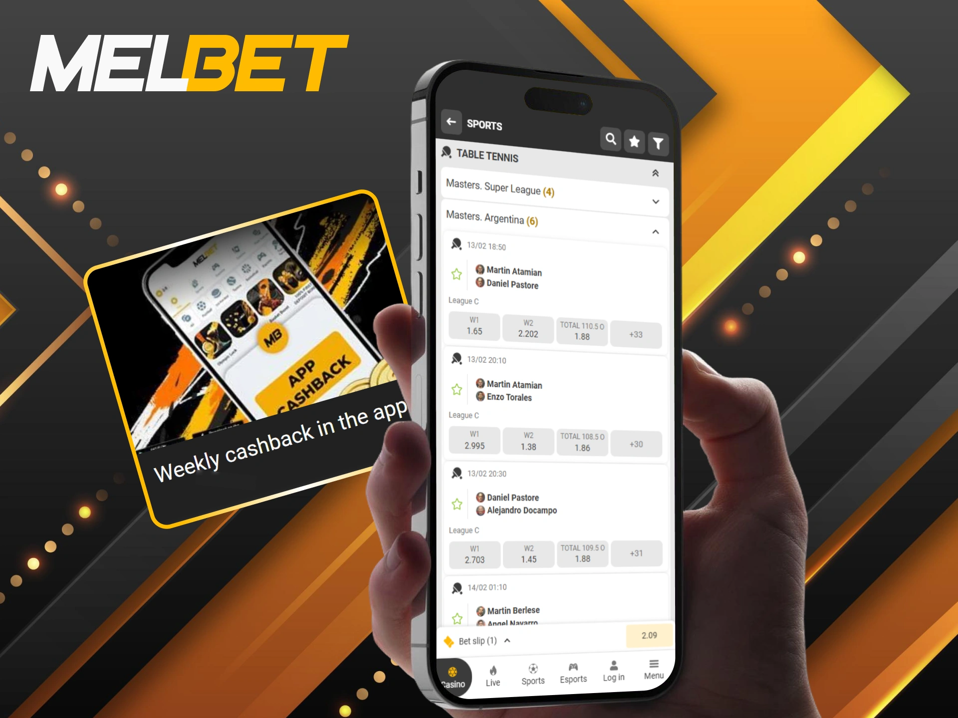 Get rewarded every week with app-exclusive cashback for your table tennis predictions.