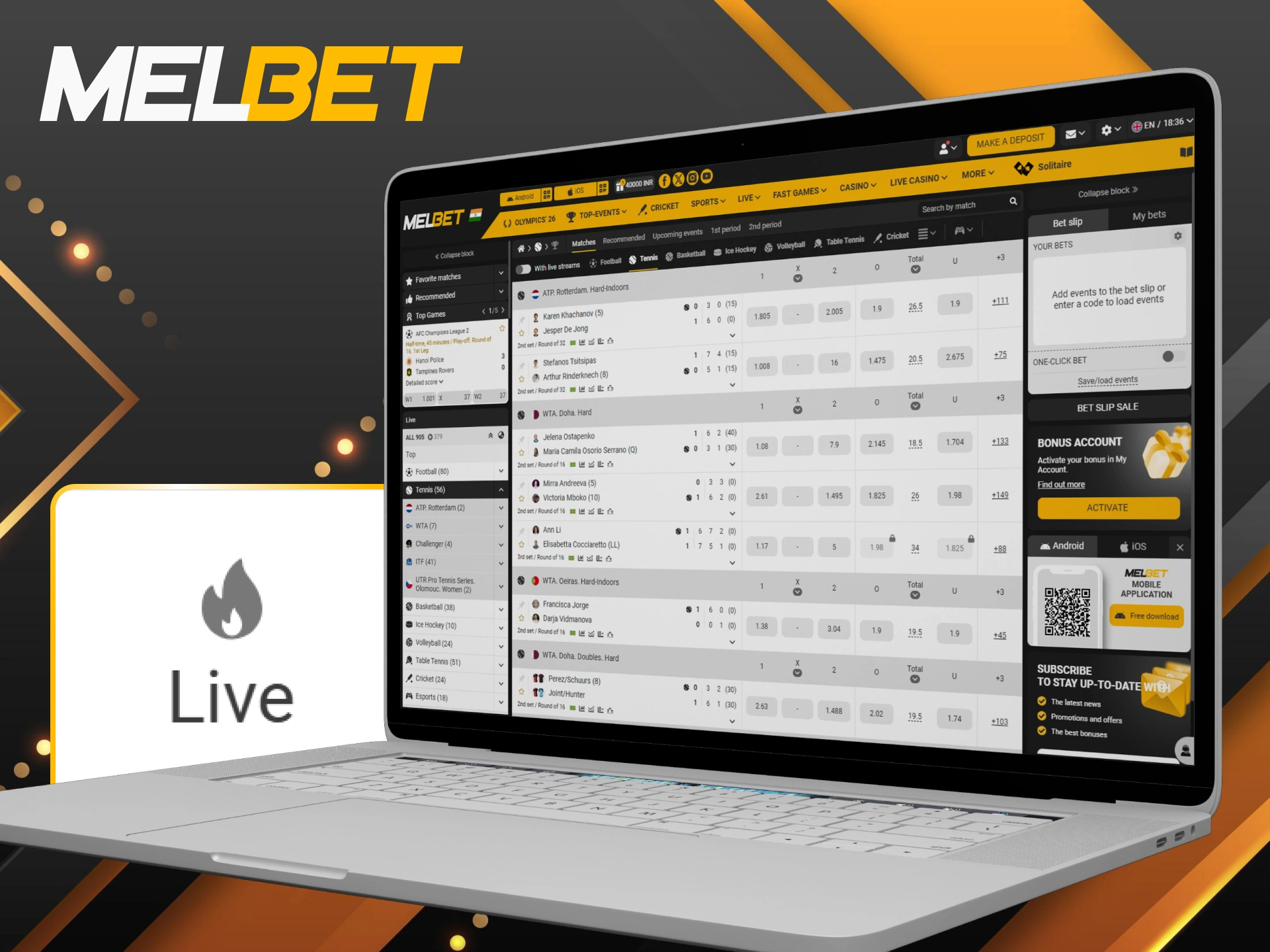 Experience the thrill of live tennis betting at Melbet for bigger wins.