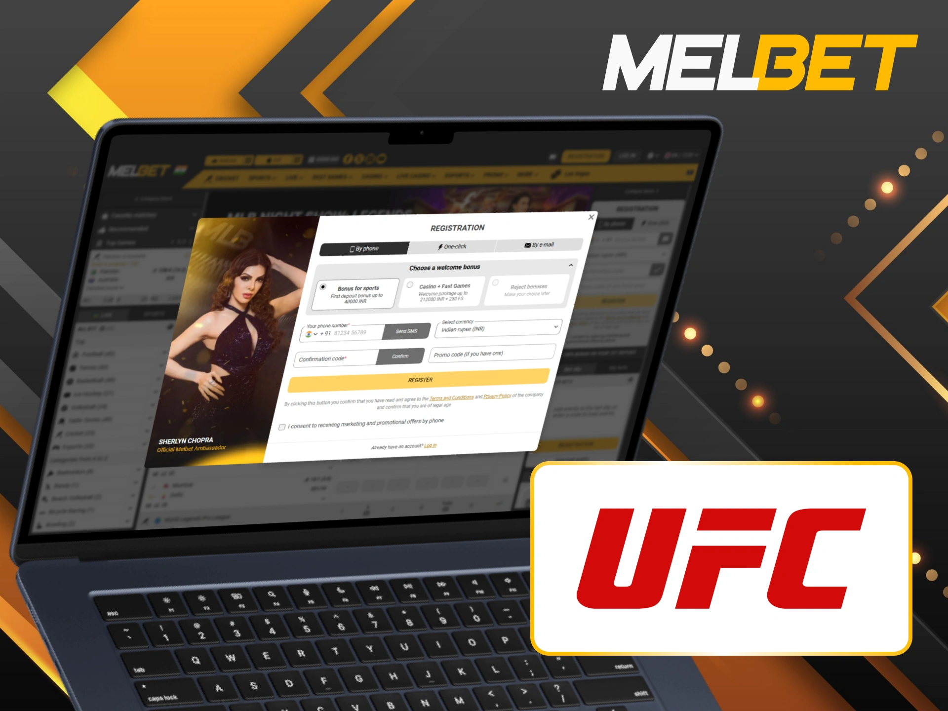 Check out our step-by-step guide on how to sign up for UFC betting at Melbet.