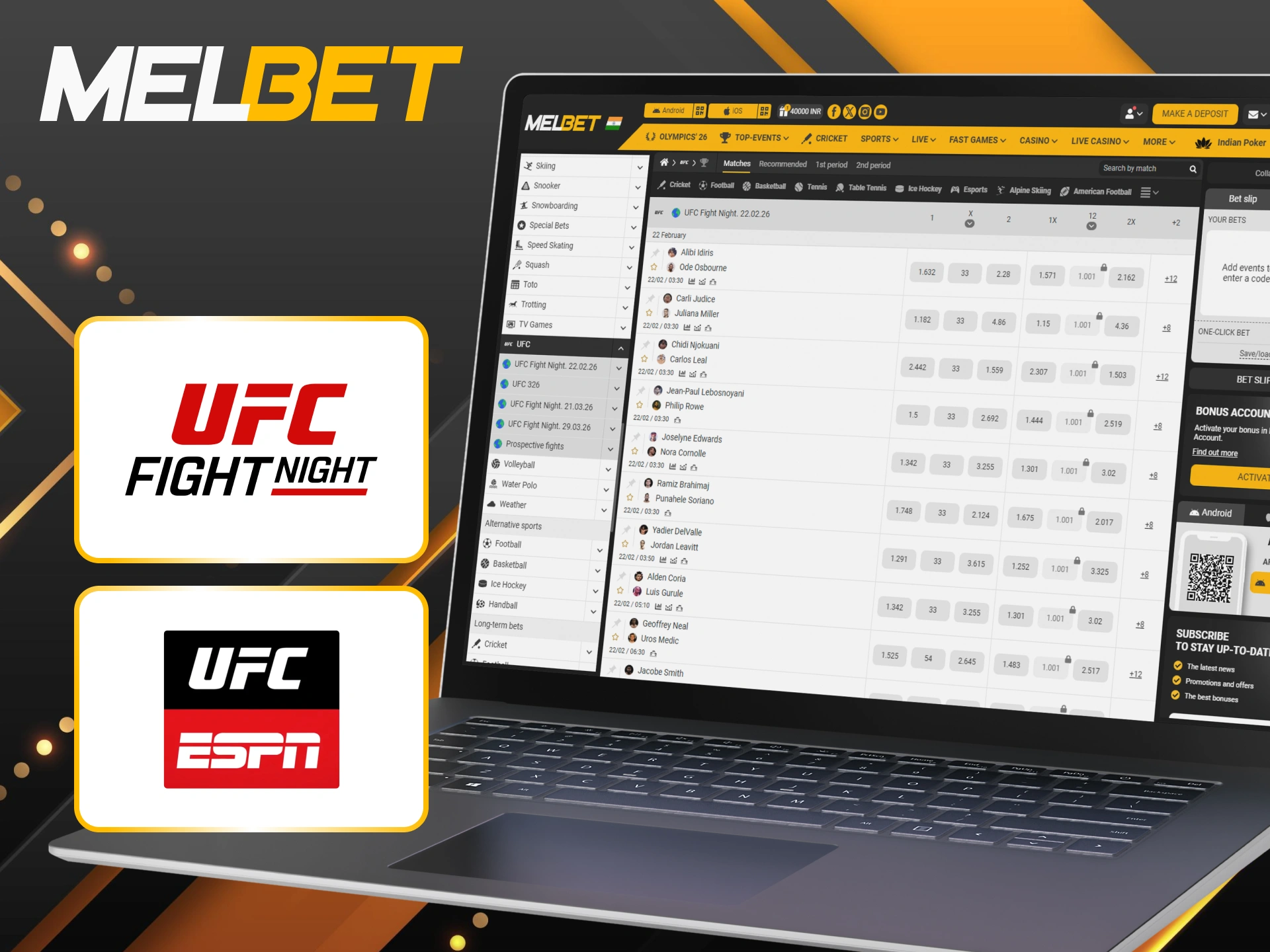 Turn your UFC predictions into real cash by wagering on the most popular tournaments at Melbet.