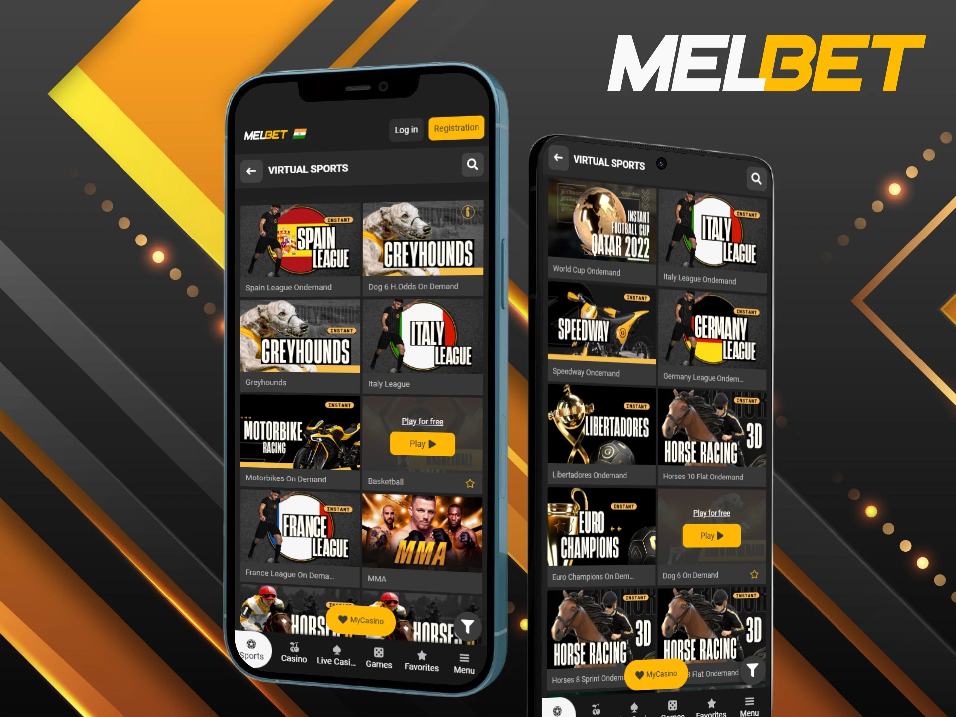 Download the Melbet mobile app to place your Virtual Sports bets on the go.
