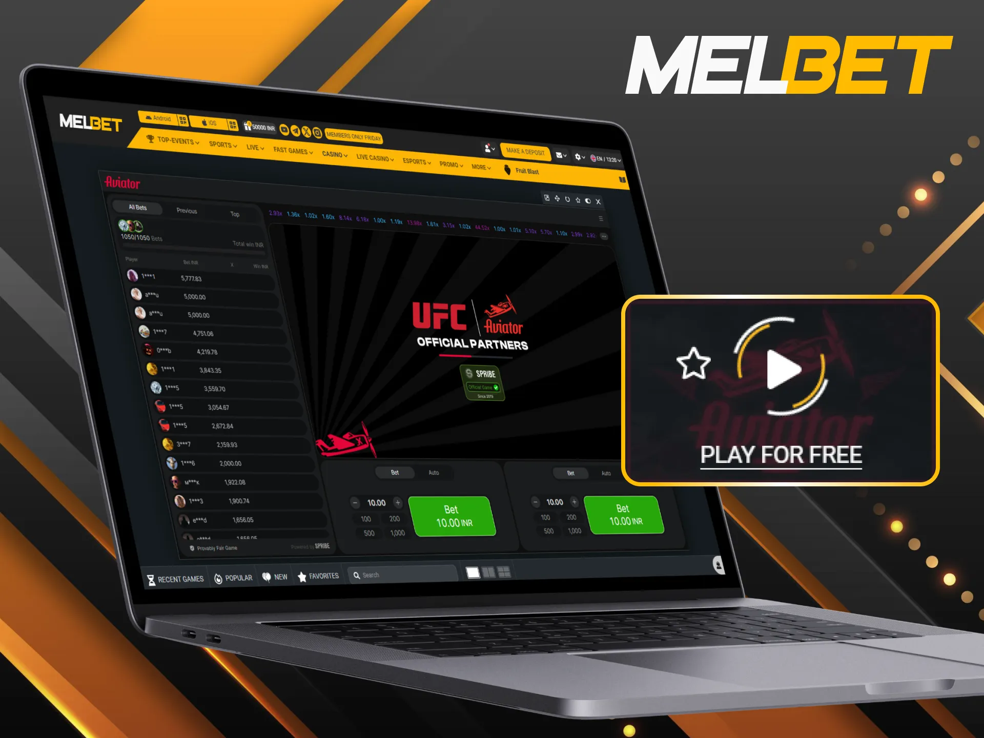 Test your luck in the Melbet Aviator demo and practice your strategy for free.