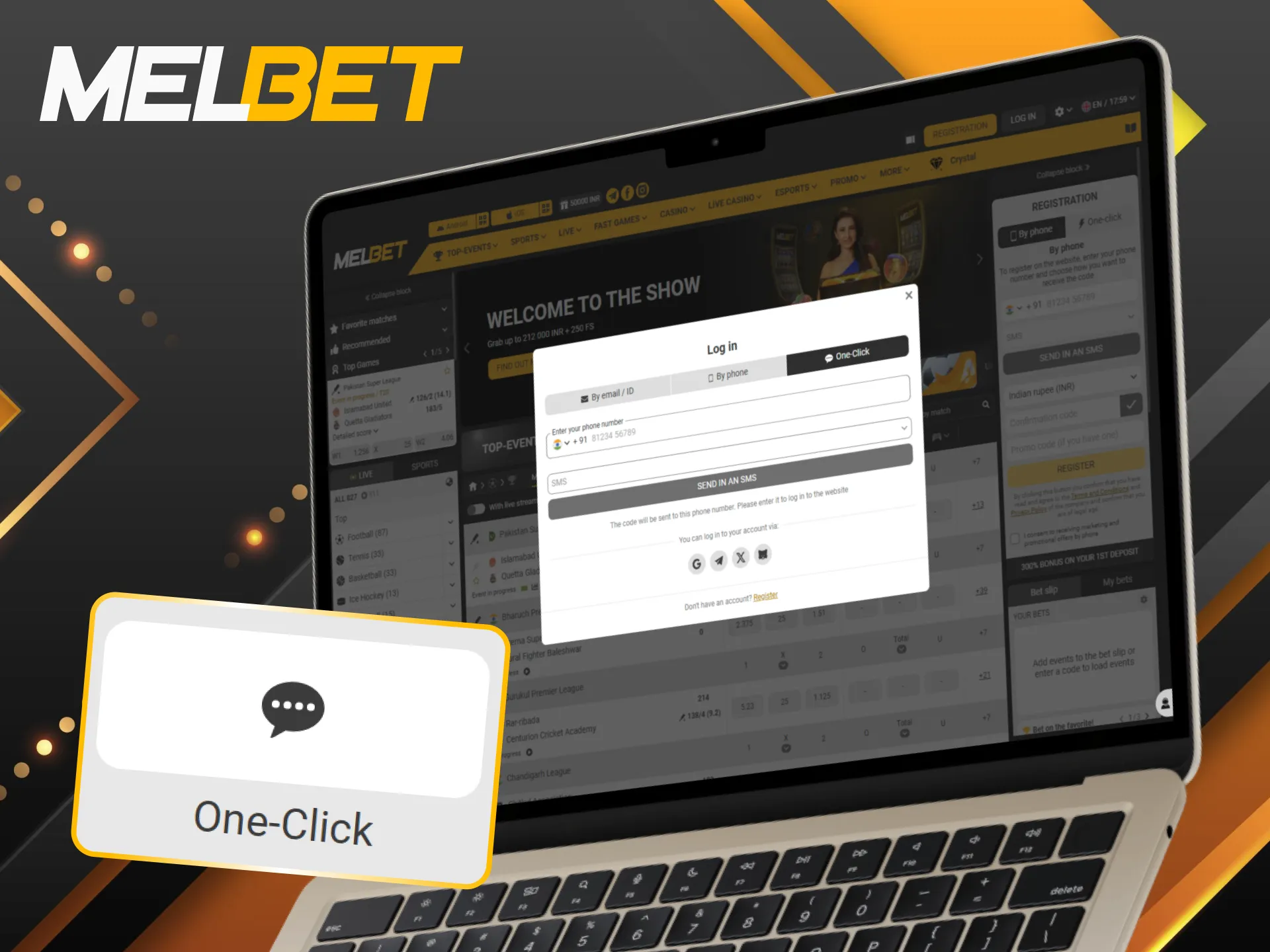 Skip the typing with Melbet's one-click login for instant access.