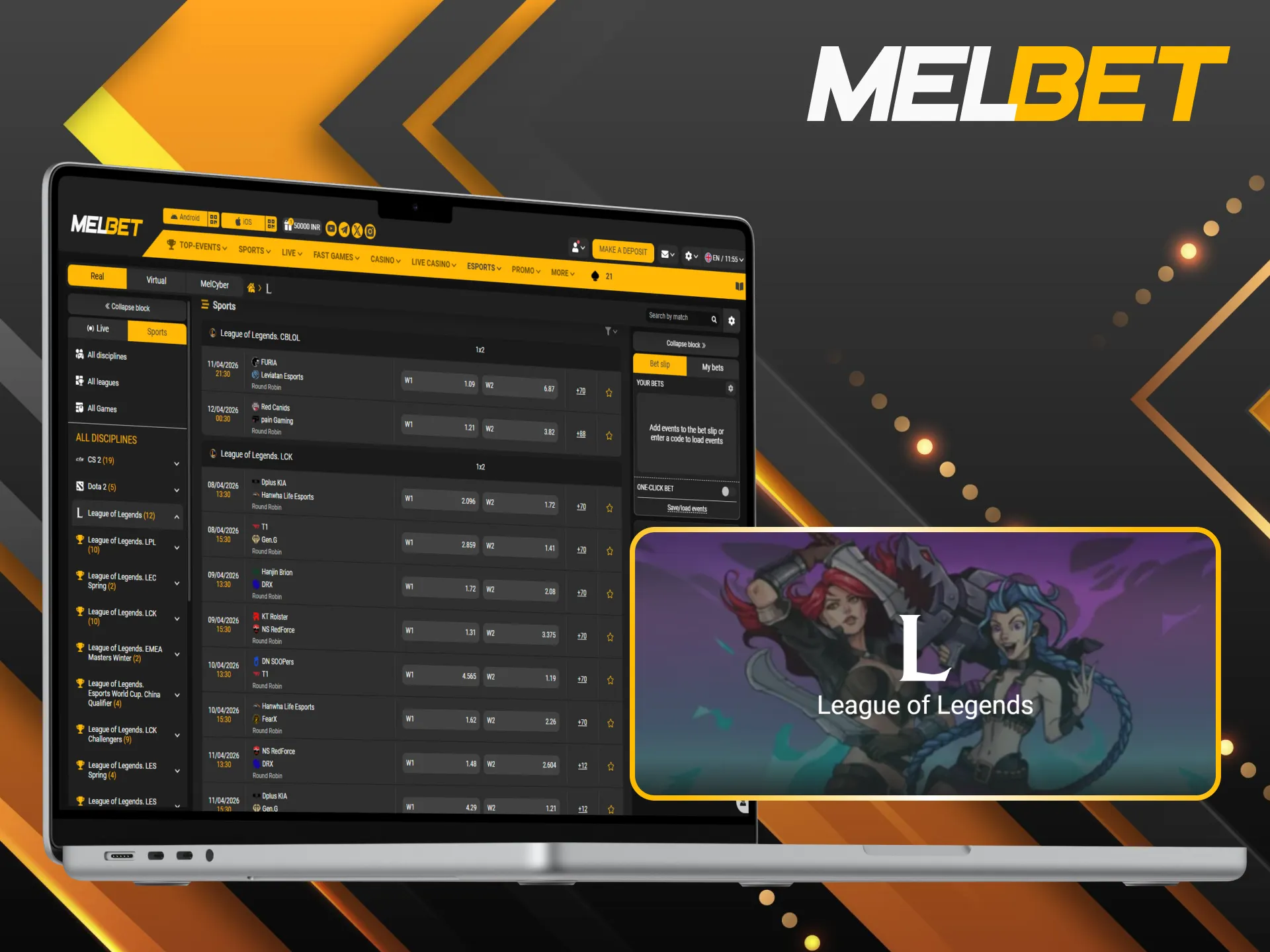 Start maximizing your League of Legends betting experience with Melbet India today.