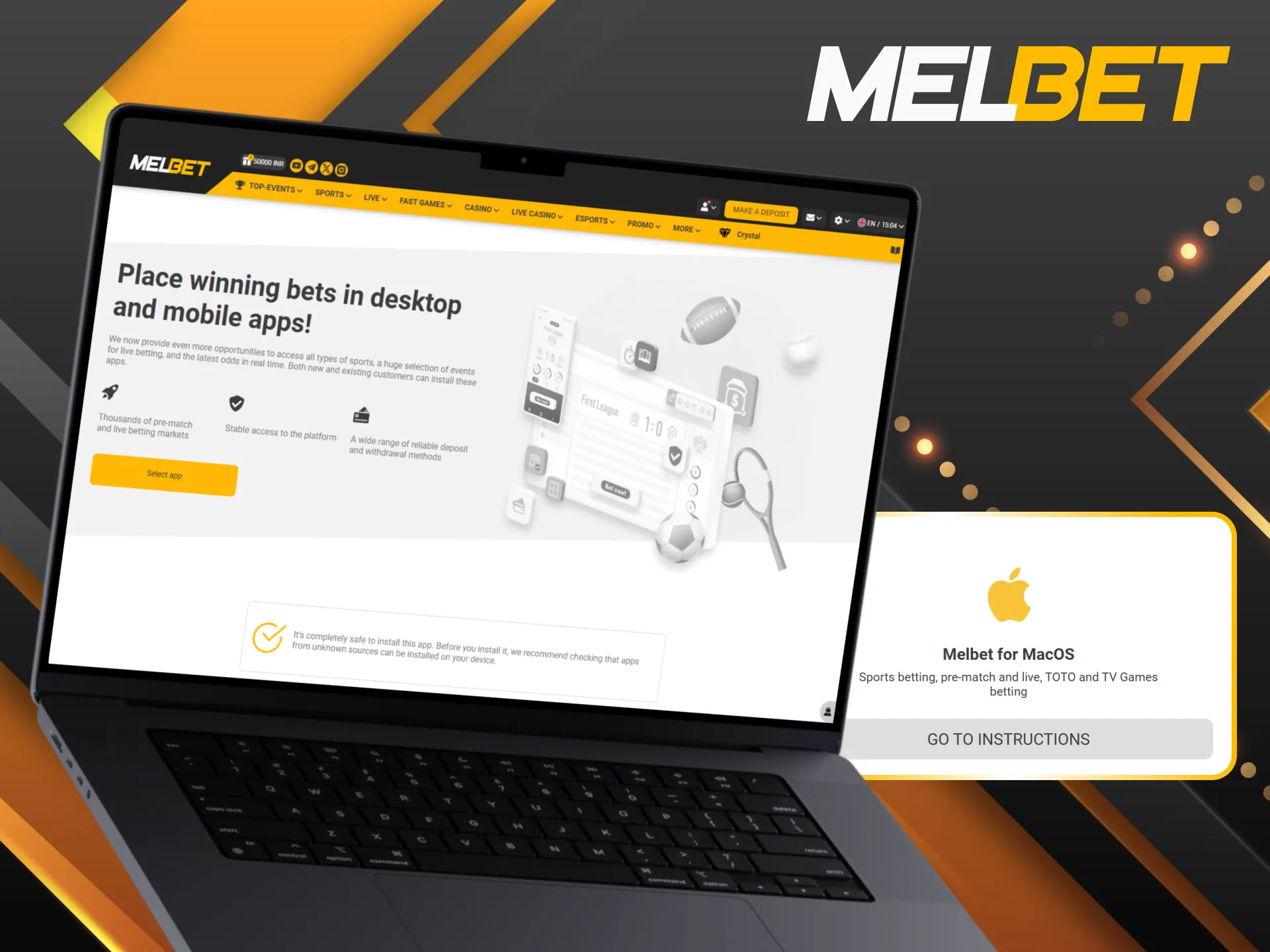 Download the Mac version of Melbet and enjoy a comfortable betting experience on your computer.