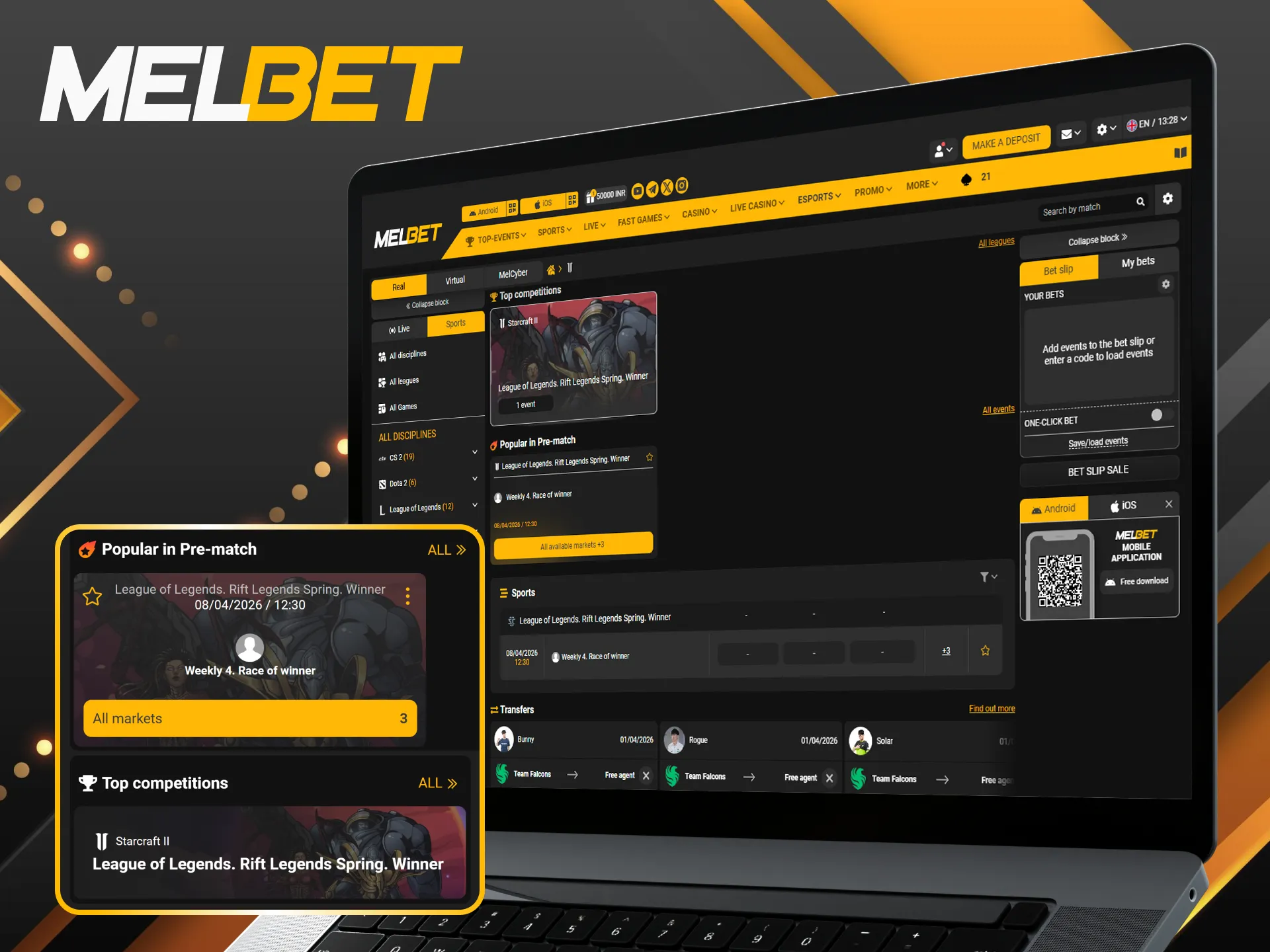 Back the world's best pros by betting on premier StarCraft II tournaments at Melbet.
