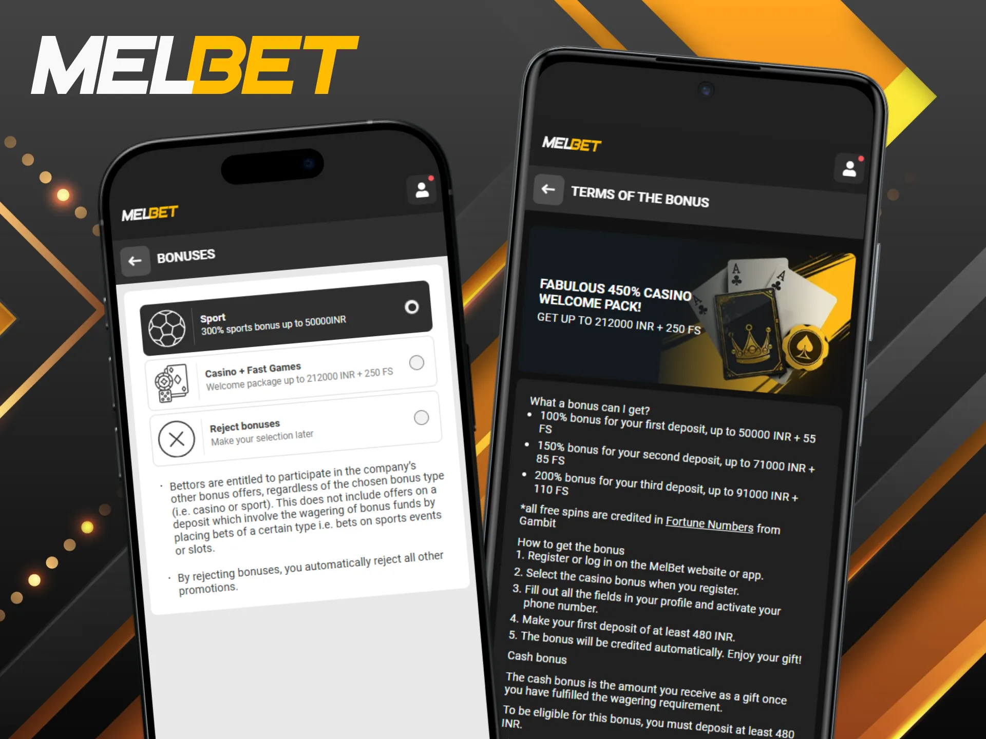 Use the mobile app to claim your Melbet bonus and enjoy gaming wherever you go.